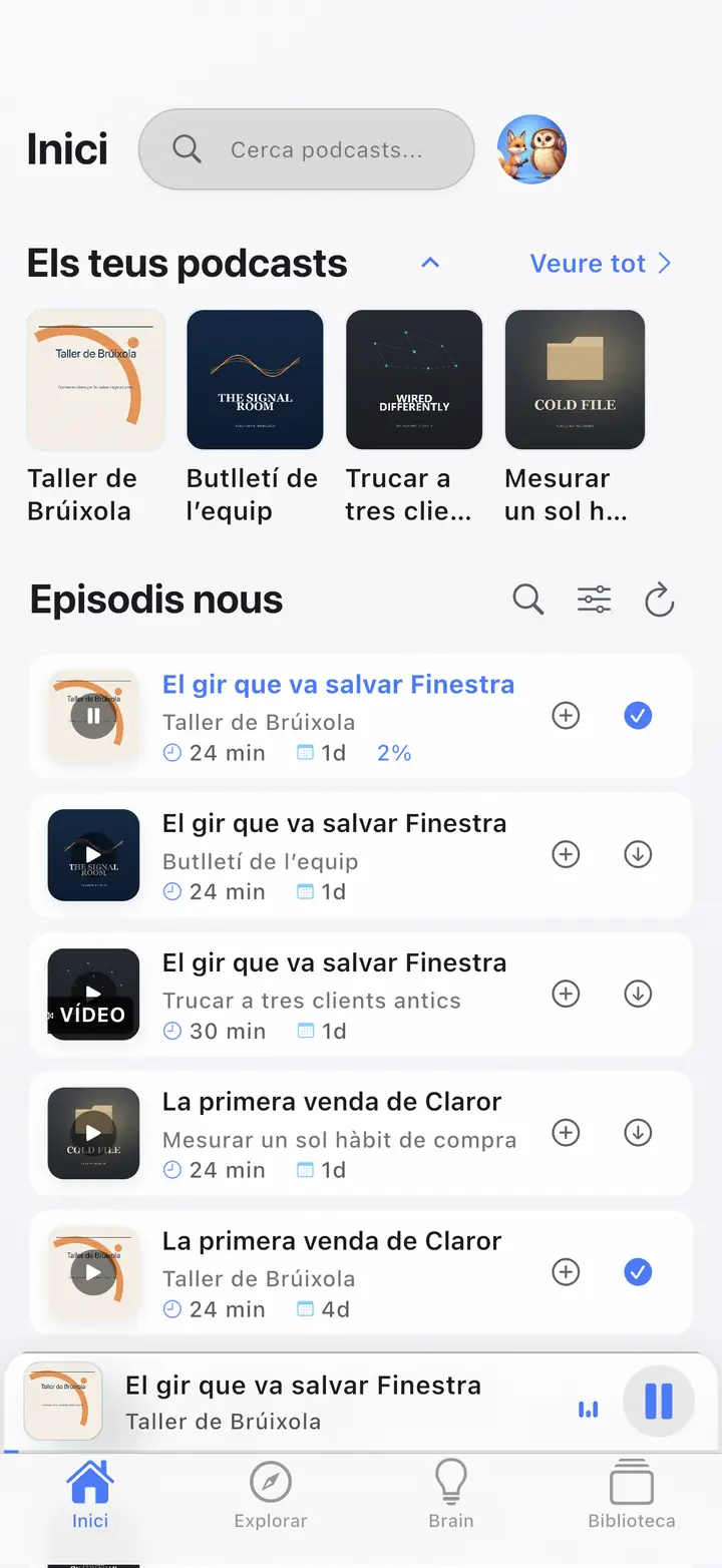 Casa — The Podcast App, s'executa en aquest idioma.