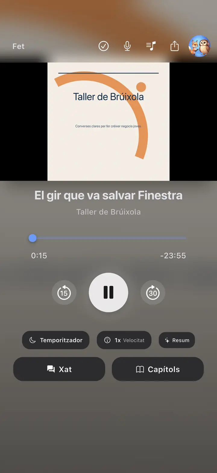 Jugador — The Podcast App, s'executa en aquest idioma.