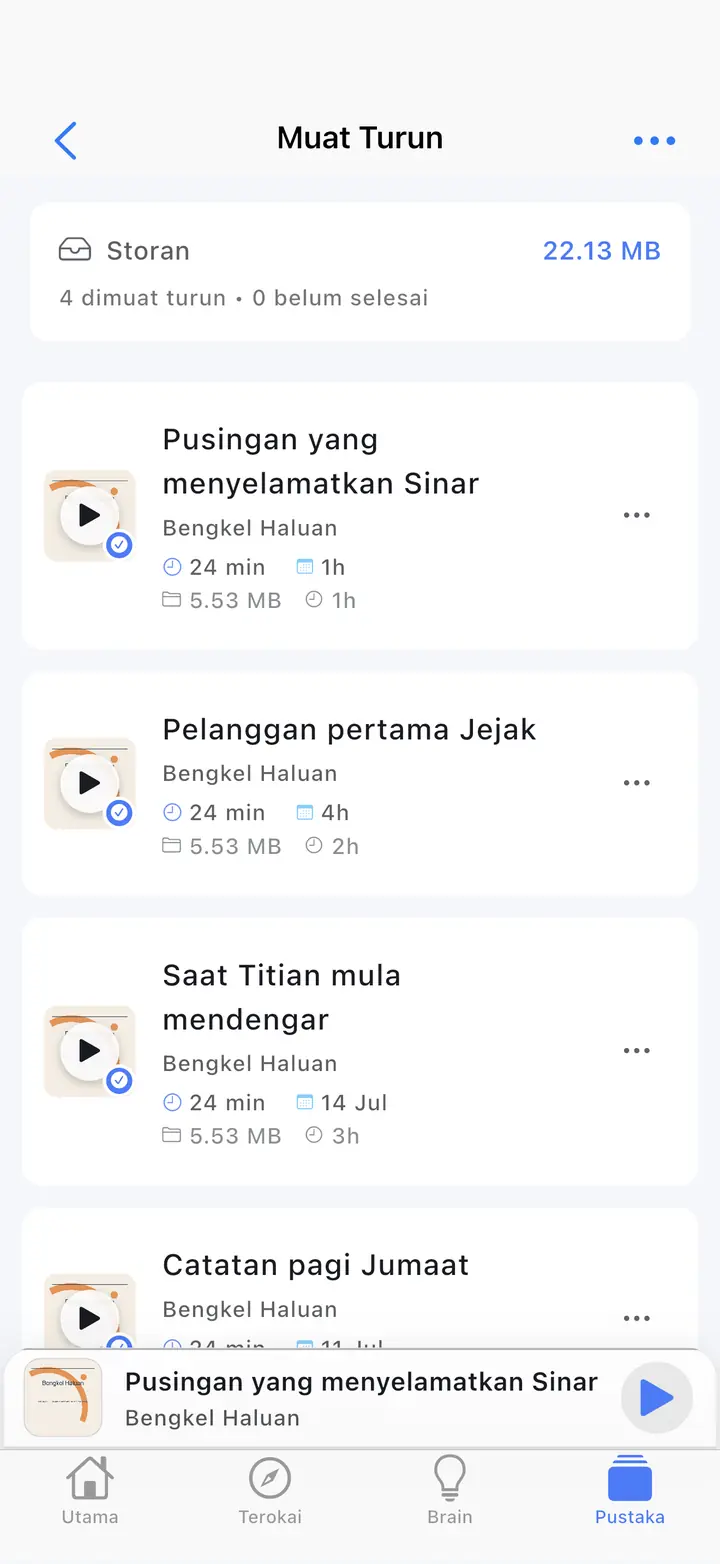 Muat turun — The Podcast App, berjalan dalam bahasa ini.