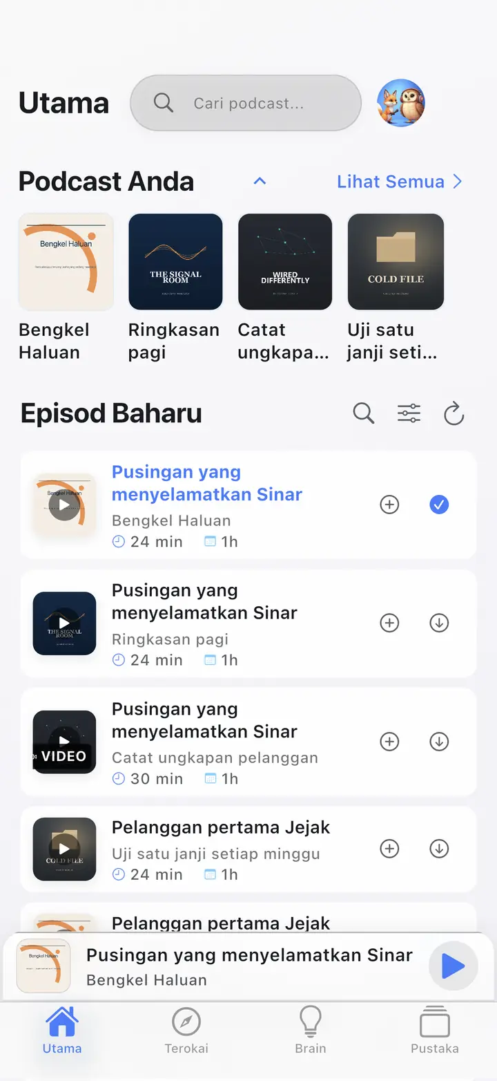 Rumah — The Podcast App, berjalan dalam bahasa ini.