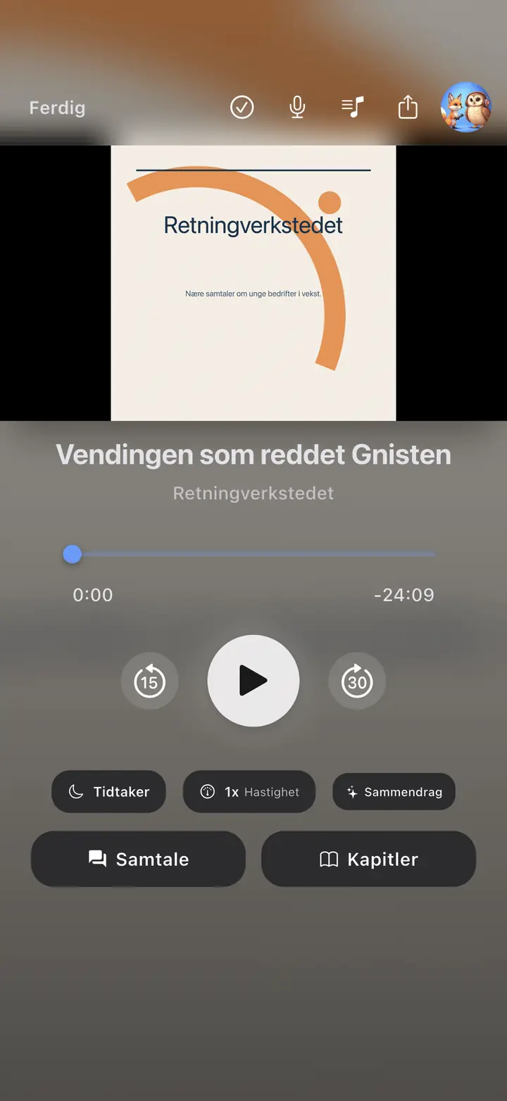 Spiller — The Podcast App, kjører på dette språket.