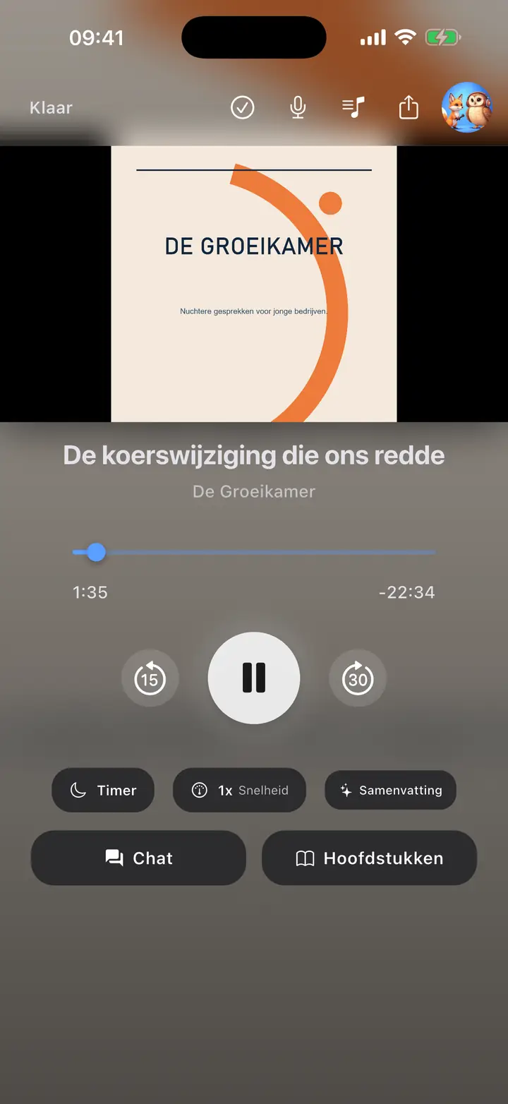 Speler — The Podcast App, uitgevoerd in deze taal.