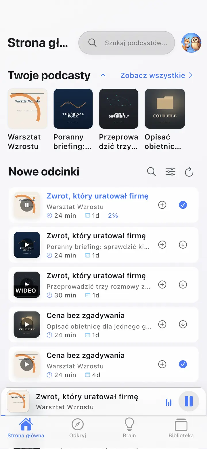 Dom — The Podcast App, działający w tym języku.
