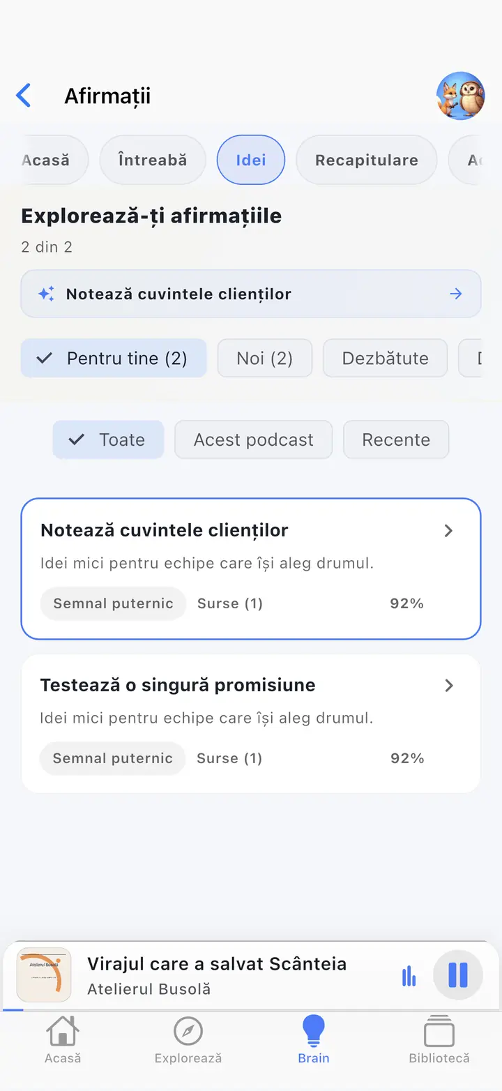AI creier — The Podcast App, rulează în această limbă.
