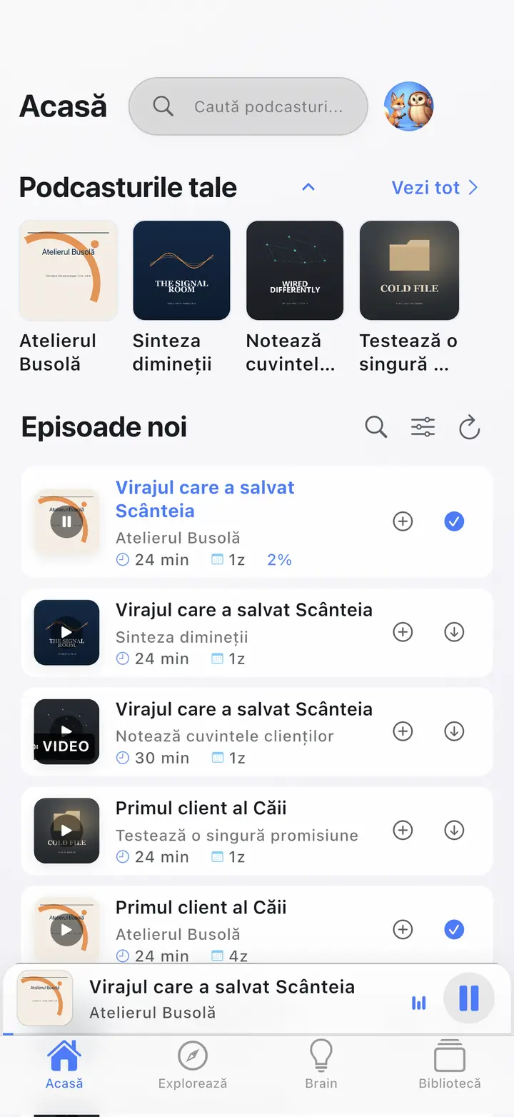 Acasă — The Podcast App, rulează în această limbă.