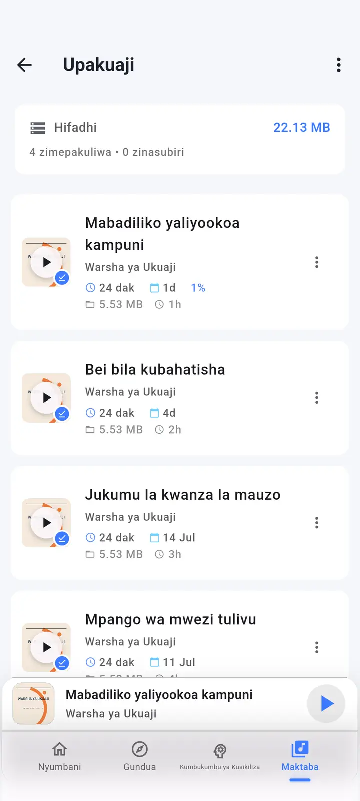 Vipakuliwa — The Podcast App, inayoendeshwa kwa lugha hii.