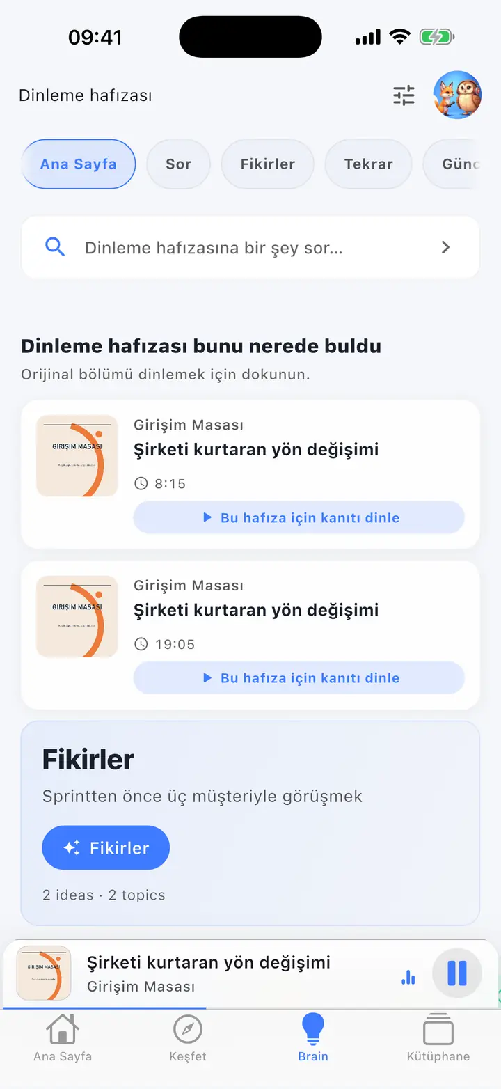 Yapay Zeka Beyin — The Podcast App, bu dilde çalışıyor.