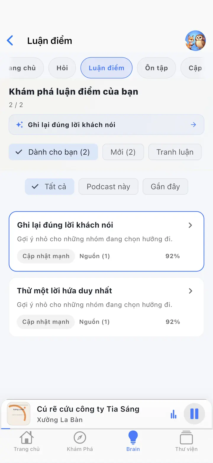 Bộ não AI — The Podcast App, chạy bằng ngôn ngữ này.